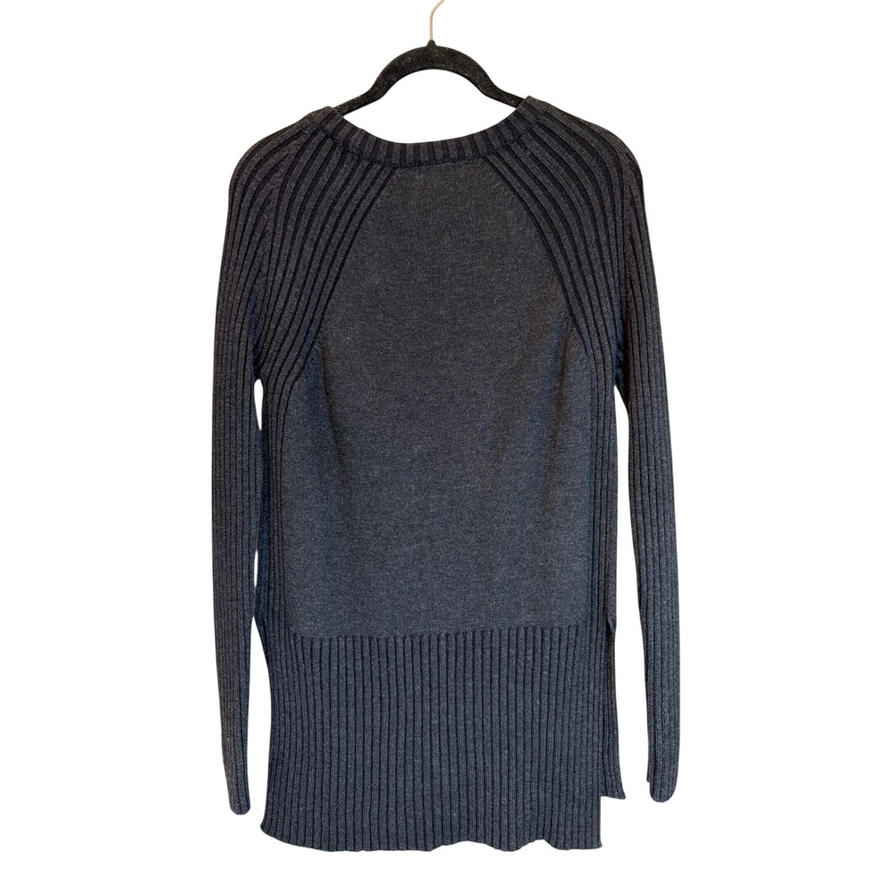 Smartwool Ripple Merino Wool Blend Ribbed Pullover Sweater Charcoal Gray S - Picture 3 of 5
